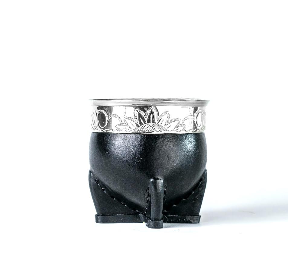 Mate Gourd Imperial Black or Brown Ceramic | Alpaca and Ceramic Mate Black or Brown | Yerba Mate Gourd | Leather Mate | Alpaca Mate