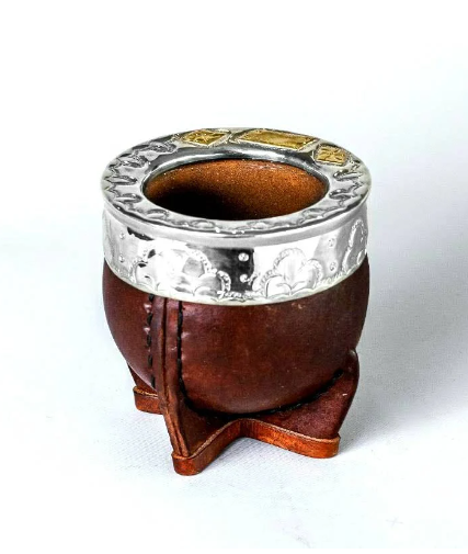 Mate Gourd Imperial Brown or Black Ceramic | Alpaca and Ceramic Mate Brown or Black| Yerba Mate Gourd | Leather Mate | Alpaca Mate