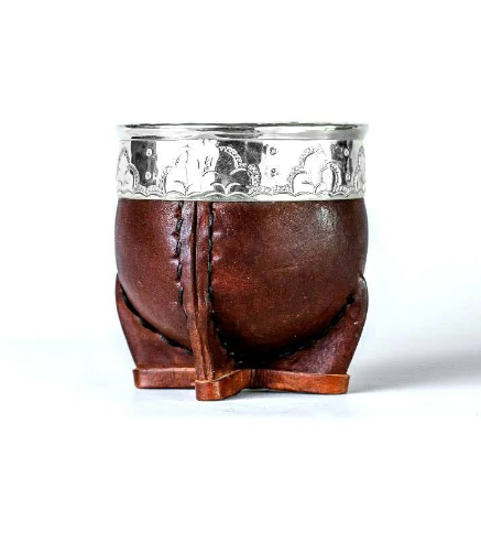 Mate Gourd Imperial Brown or Black Ceramic | Alpaca and Ceramic Mate Brown or Black| Yerba Mate Gourd | Leather Mate | Alpaca Mate
