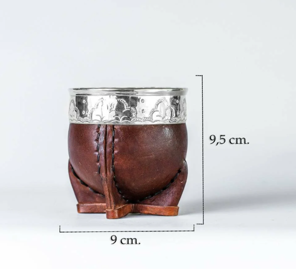 Mate Gourd Imperial Brown or Black Ceramic | Alpaca and Ceramic Mate Brown or Black| Yerba Mate Gourd | Leather Mate | Alpaca Mate