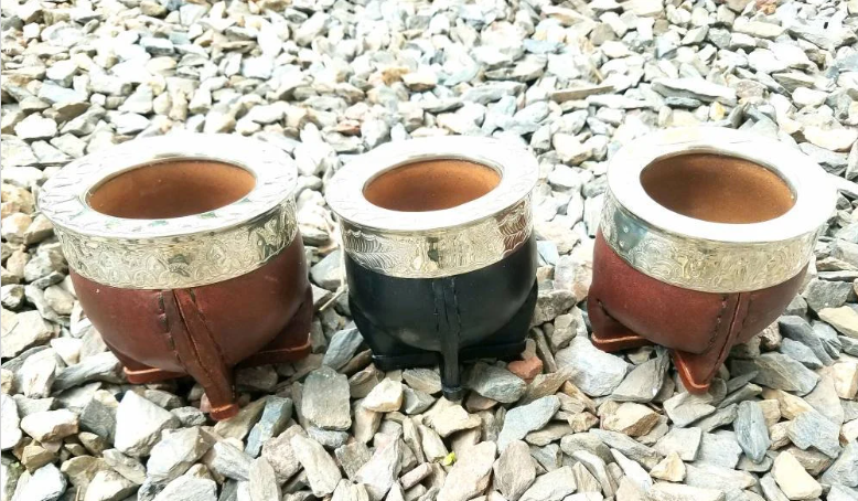 Mate Gourd Imperial Brown or Black Ceramic | Alpaca and Ceramic Mate Brown or Black| Yerba Mate Gourd | Leather Mate | Alpaca Mate