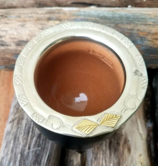 Mate Gourd Imperial Black or Brown Ceramic | Alpaca and Ceramic Mate Black or Brown | Yerba Mate Gourd | Leather Mate | Alpaca Mate