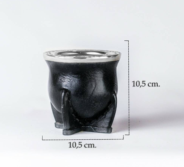 Argentinian Mate Cup: Camionero Style in Chiseled Alpaca & Black Leather