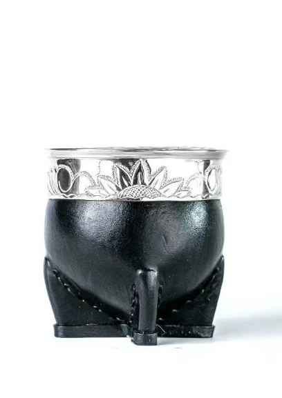 Mate Gourd Imperial Brown or Black Ceramic | Alpaca and Ceramic Mate Brown or Black| Yerba Mate Gourd | Leather Mate | Alpaca Mate