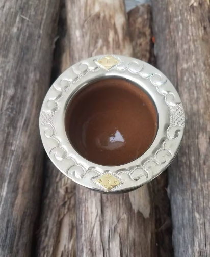 Mate Gourd Imperial Brown or Black Ceramic | Alpaca and Ceramic Mate Brown or Black| Yerba Mate Gourd | Leather Mate | Alpaca Mate