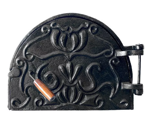 Carved Cast Iron Wood Fired Pizza Oven Door