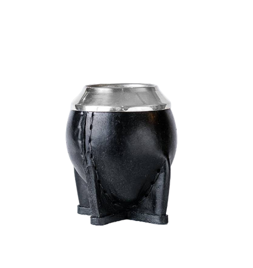 Mate Gourd Torpedo Alpaca and Leather in Brown or Black - Yerba Mate Gourd