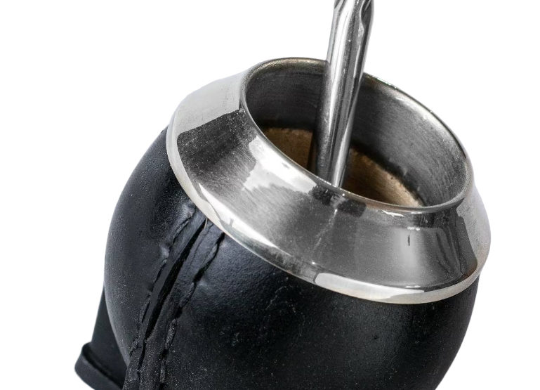 Mate Gourd Torpedo Alpaca and Leather in Brown or Black - Yerba Mate Gourd