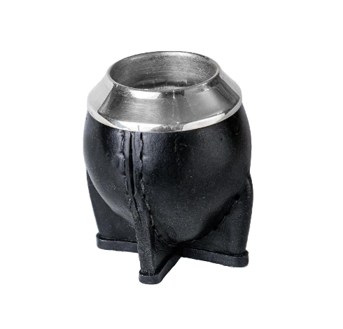 Mate Gourd Torpedo Alpaca and Leather in Brown or Black - Yerba Mate Gourd