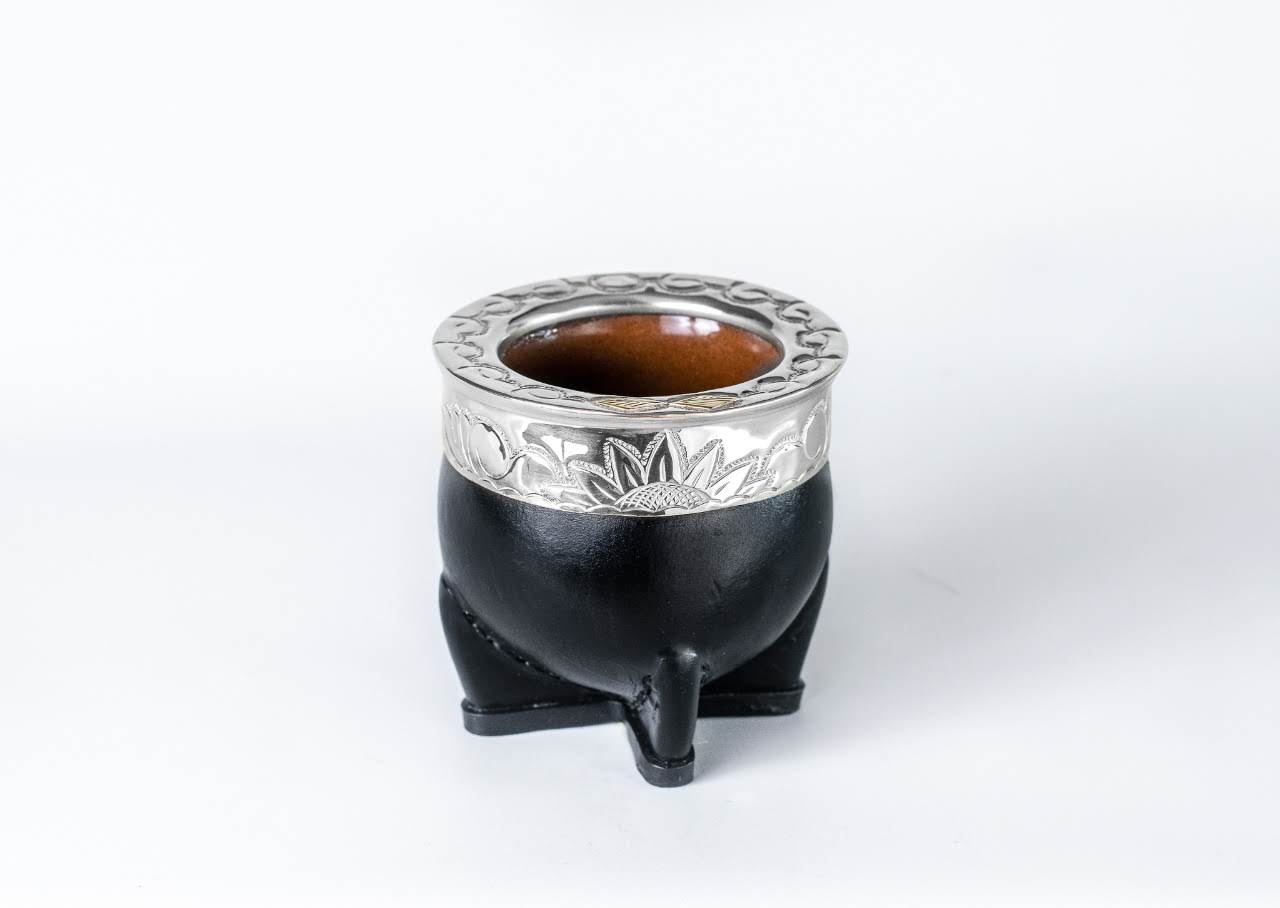 Mate Gourd Imperial Black or Brown Ceramic | Alpaca and Ceramic Mate Black or Brown | Yerba Mate Gourd | Leather Mate | Alpaca Mate