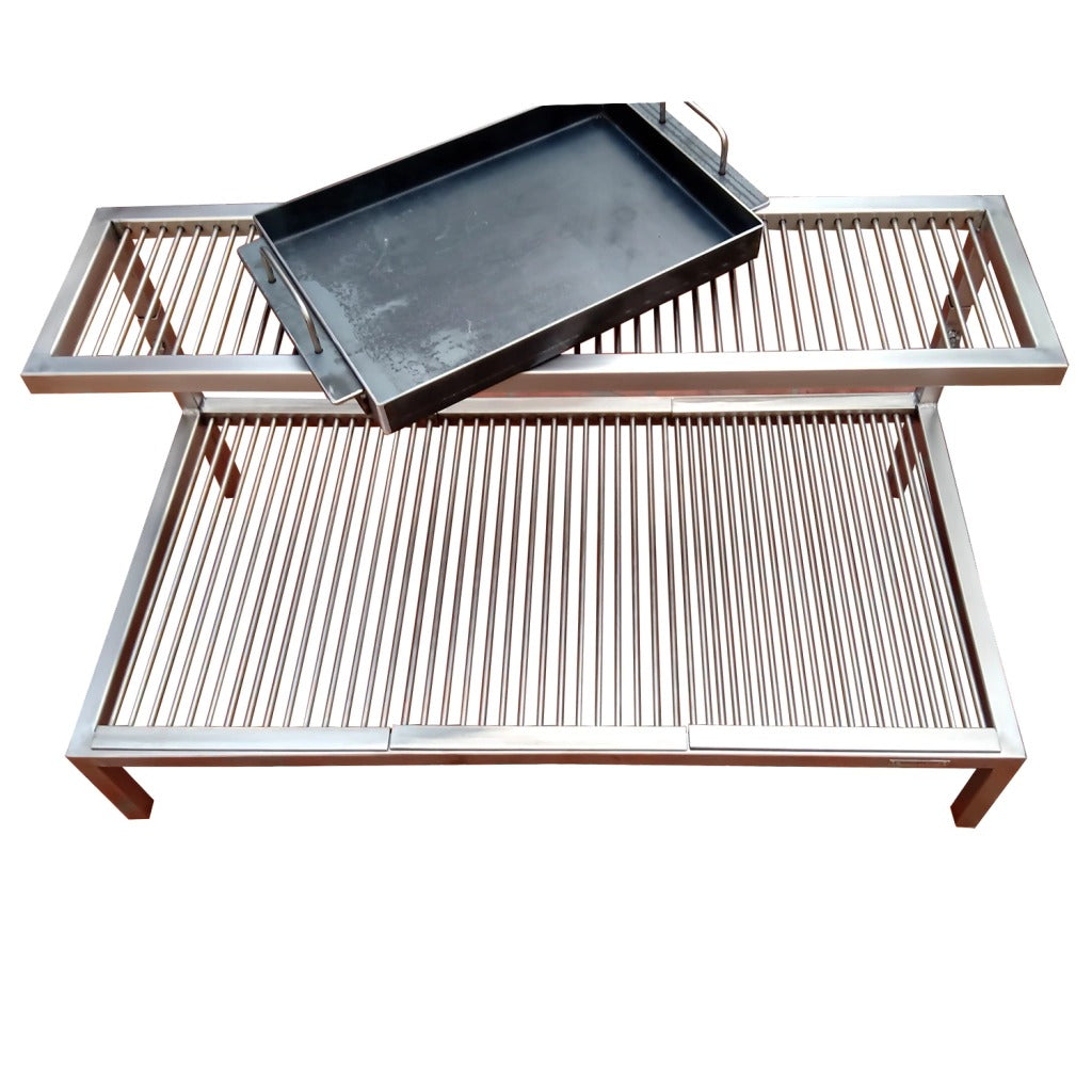 Argentine 2 Levels Stainless Steel Grill | With Optional Iron Griddle
