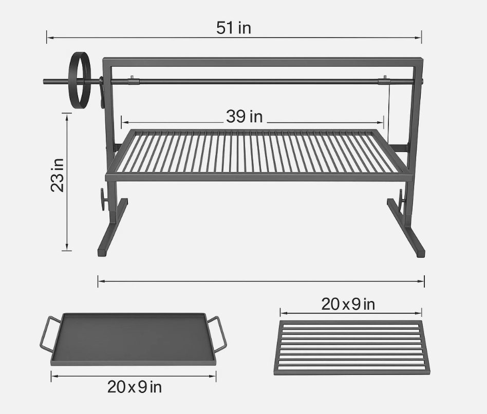 Santa Maria Grill System | BBQ Grill | With Griddle | Argentine Asado