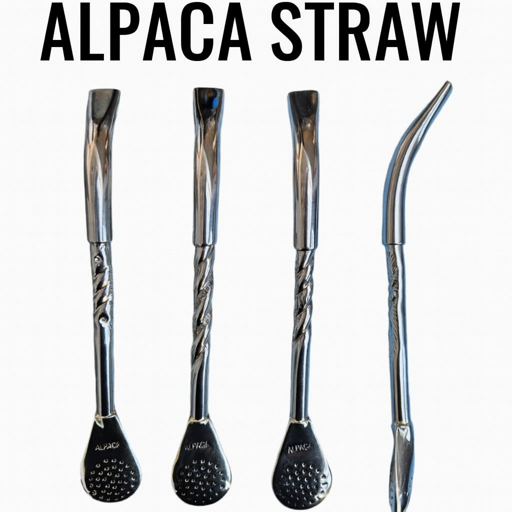 Mate Gourd Torpedo Alpaca and Leather in Brown or Black - Yerba Mate Gourd