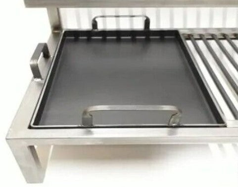 10mm Iron Grill with 2 Levels and Griddle - Argentine Barbecue - Iron Grill