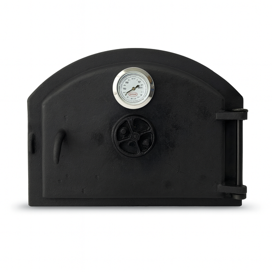 Clay Pizza Oven Door | Cast Iron Door | With Temperature Gauge