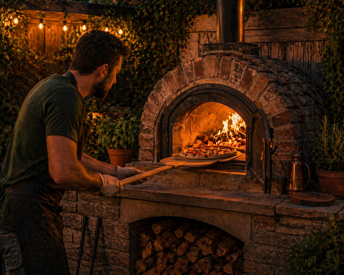 Pizza oven door guide