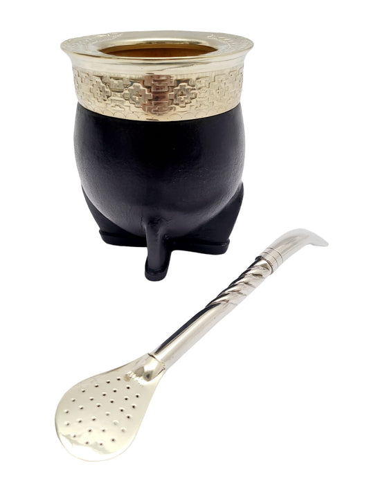 Premium Mate Gourd Imperial + Straw + FREE YERBA 500gr | Alpaca Mate Cup