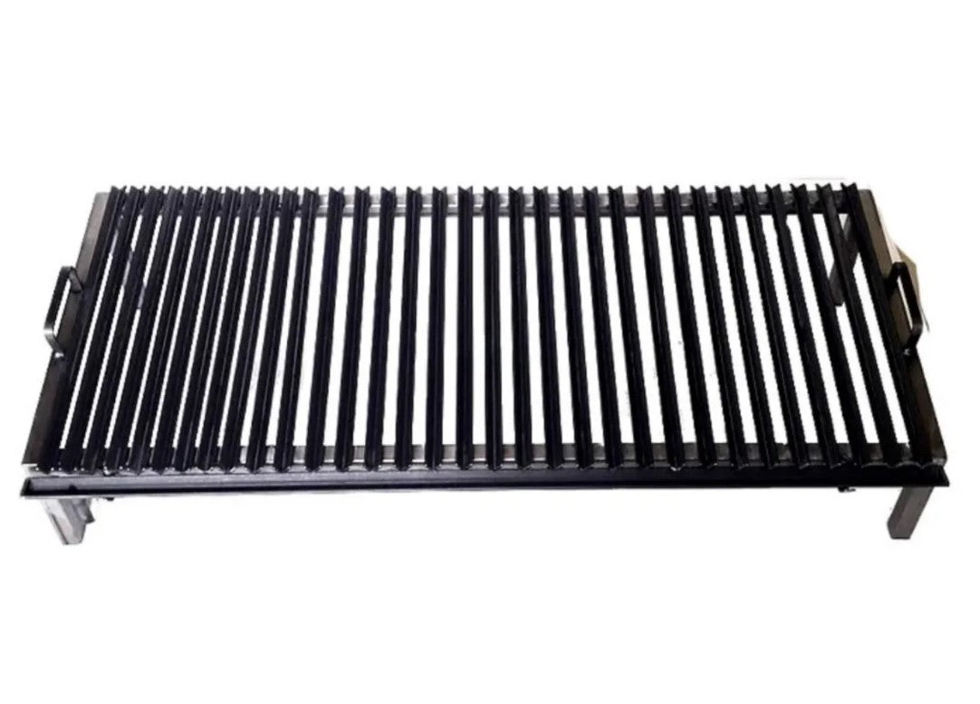 Premium Iron Grill - Authentic Argentine BBQ Grill with V-shaped Iron and Grease Tray