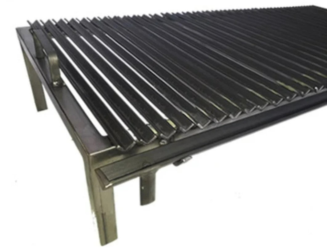 Premium Iron Grill - Authentic Argentine BBQ Grill with V-shaped Iron and Grease Tray