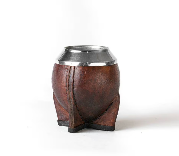 Mate Gourd Torpedo Alpaca and Leather in Brown or Black | Yerba Mate Gourd | Black or Brown Mate Gourd | Leather and Alpaca Mate