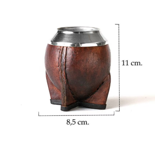 Mate Gourd Torpedo Alpaca and Leather in Brown or Black | Yerba Mate Gourd | Black or Brown Mate Gourd | Leather and Alpaca Mate