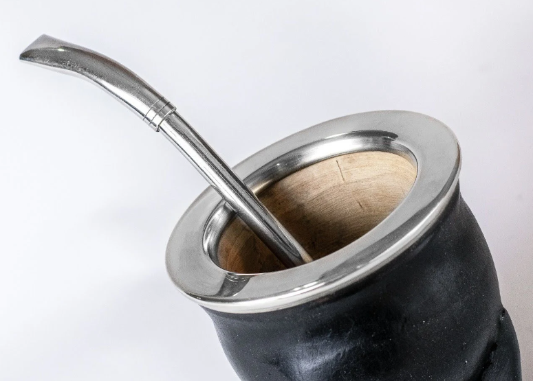 Mate Gourd Camionero | Black and Brown Leather Mate Gourd | Black and Brown Camionero Mate Gourd | Leather Mate | Yerba Mate Cup