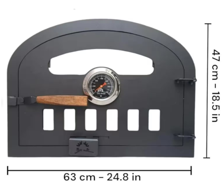 Steel Sheet Wood Fired Pizza Oven Door with Glass