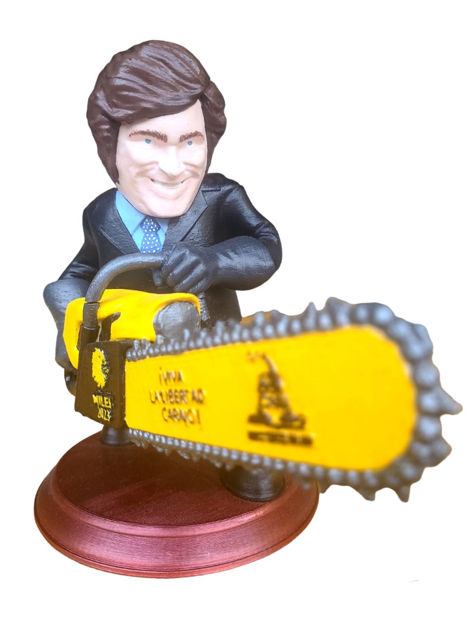 Javier Milei Collectibles 10'' 3D Printed Action Figure with Chainsaw - Bobblehead for MILEI Supporters and Patriotic Argentinians