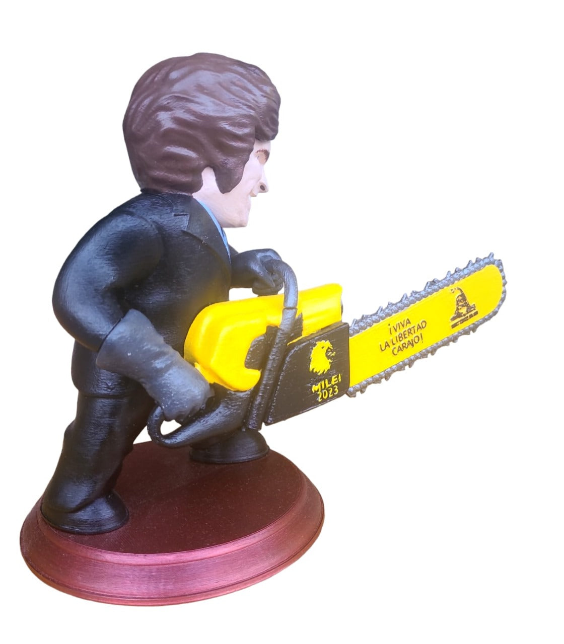 Javier Milei Collectibles 10'' 3D Printed Action Figure with Chainsaw - Bobblehead for MILEI Supporters and Patriotic Argentinians