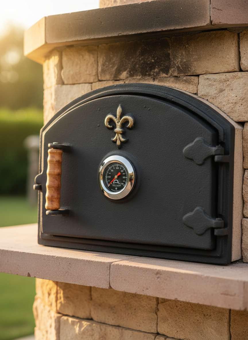 Cast Iron Door with Thermometer
