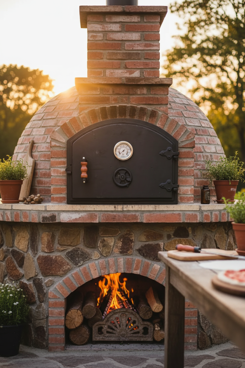 Cast Iron Door with Thermometer