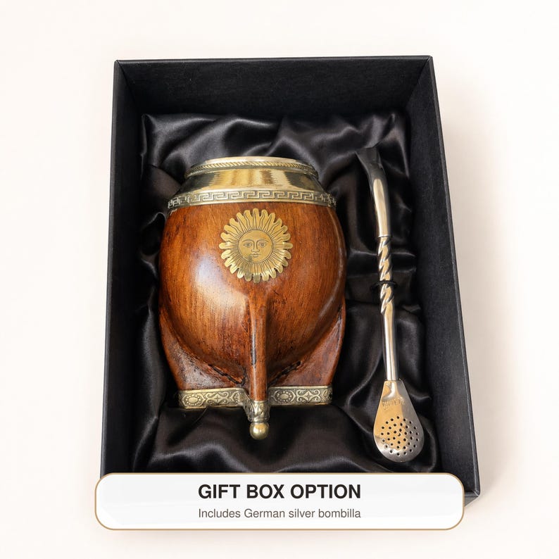 Mate gourd with bombilla and gift box option