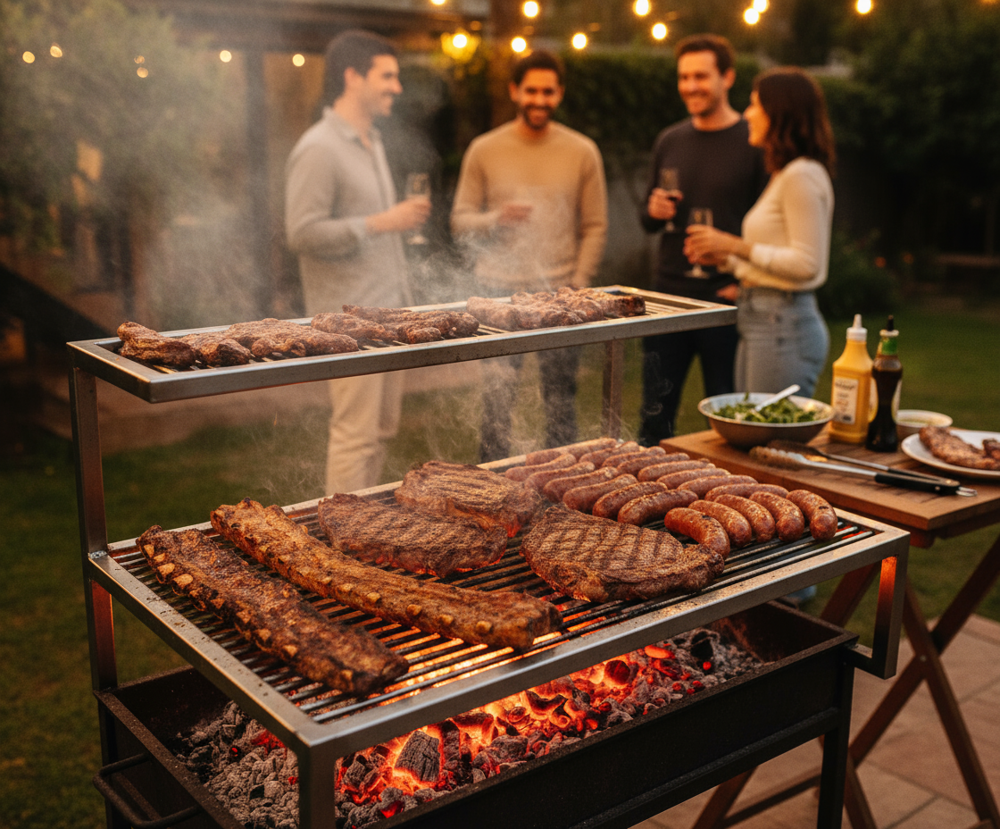 Two Level Grill Cooking